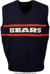 Mike Ditka Chicago Wool Vest – Bears Embroidered Sleeveless Pullover