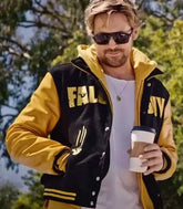 Ryan Gosling The Fall Guy Varsity Jacket – Black and Yellow Wool