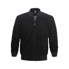 Adamsville Men's Black Suede Bomber Jacket