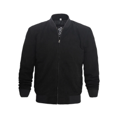 Adamsville Men's Black Suede Bomber Jacket