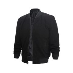 Adamsville Men's Black Suede Bomber Jacket