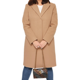 Aline Women's Regular Fit Beige Wool Coat