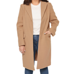 Aline Women's Regular Fit Beige Wool Coat