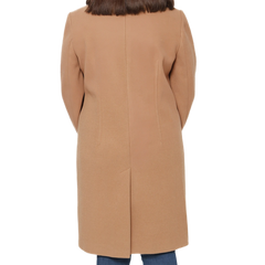 Aline Women's Regular Fit Beige Wool Coat