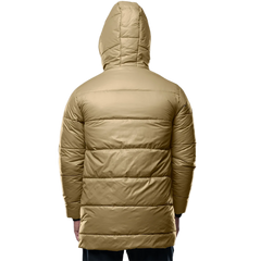 Alton Mens Beige 3/4 Length Puffer Insulated Coat With Hood