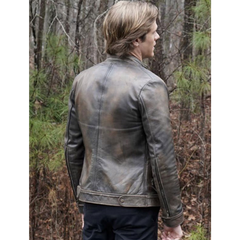 Angus MacGyver Distressed Brown Leather Jacket