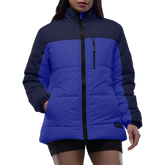 Ashley Womens Two Tone Blue Puffer Jacket