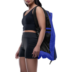 Ashley Womens Two Tone Blue Puffer Jacket