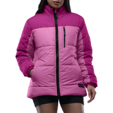 Ashley Womens Two Tone Pink Puffer Jacket