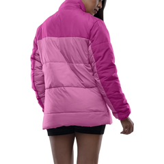 Ashley Womens Two Tone Pink Puffer Jacket
