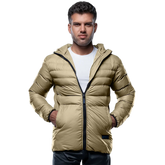 Austin Beige Hooded Puffer Jacket – Lightweight & Insulated
