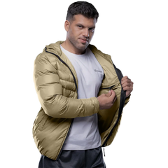 Austin Beige Hooded Puffer Jacket – Lightweight & Insulated