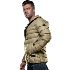 Austin Beige Hooded Puffer Jacket – Lightweight & Insulated