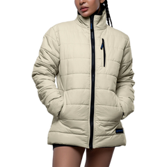 Azaria Womens Cream Insulated Puffer Jacket