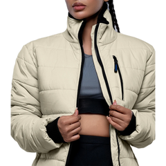 Azaria Womens Cream Insulated Puffer Jacket
