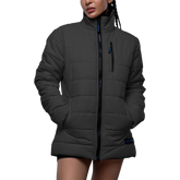 Azaria Womens Dark Gray Insulated Puffer Jacket