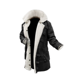 Bane Swedish Bomber Real Leather Black Winter Coat
