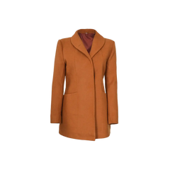 Barbara Women's 3/4 Length Rust Wool Overcoat