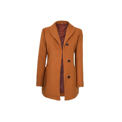 Barbara Women's 3/4 Length Rust Wool Overcoat