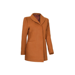 Barbara Women's 3/4 Length Rust Wool Overcoat
