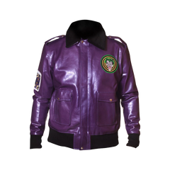 Batman Henchmen Joker Goon Purple Bomber Jacket with Faux Fur Collar
