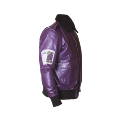 Batman Henchmen Joker Goon Purple Bomber Jacket with Faux Fur Collar
