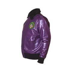Batman Henchmen Joker Goon Purple Bomber Jacket with Faux Fur Collar