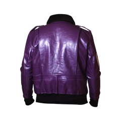 Batman Henchmen Joker Goon Purple Bomber Jacket with Faux Fur Collar