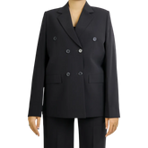 Bibbins Women's Black Double Breasted Regular Fit Suit