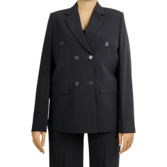 Bibbins Women's Black Double Breasted Regular Fit Suit