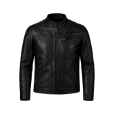 Bickford Men's Black Real Leather Biker Jacket