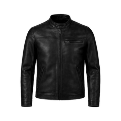 Bickford Men's Black Real Leather Biker Jacket