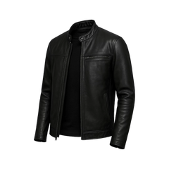 Bickford Men's Black Real Leather Biker Jacket