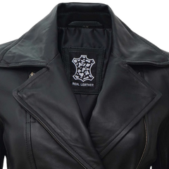 Biker Style Women's Black Asymmetrical Leather Jacket