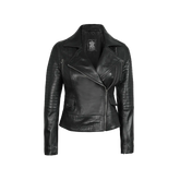 Black Women's Leather Moto Style Jacket