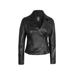 Black Women's Leather Moto Style Jacket