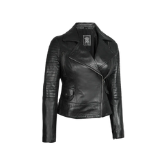 Black Women's Leather Moto Style Jacket