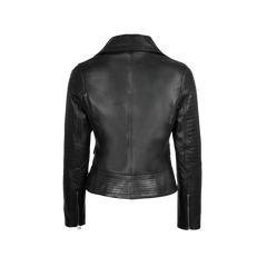 Black Women's Leather Moto Style Jacket