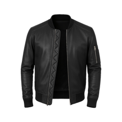 Bryan Men's Black Lambskin Leather Bomber Jacket