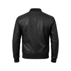 Bryan Men's Black Lambskin Leather Bomber Jacket