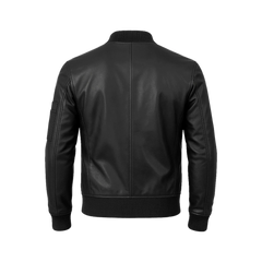 Bryan Men's Black Lambskin Leather Bomber Jacket