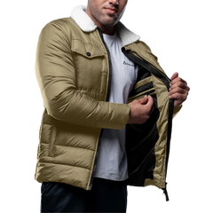 Bryce Beige Puffer Jacket Men's