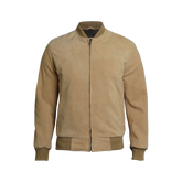 Camel Brown Men's Suede Bomber Jacket