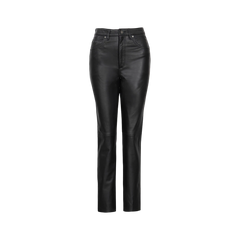Carico Women's Black Regular Fit Leg Leather Pants — Fast Delivery
