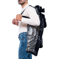 Carlos Men's Navy Blue Duck Down Insulated Jacket with Hood