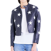Cheryl Blossom Riverdale Star Printed Leather Jacket