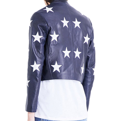 Cheryl Blossom Riverdale Star Printed Leather Jacket