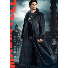Clark Kent Superman Smallville Black Leather Coat