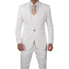 Classic Double-Breasted White 3-Piece Men's Wedding Suits