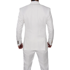 Classic Double-Breasted White 3-Piece Men's Wedding Suits